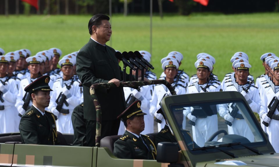 Chinese President Xi Jinping reviews troops