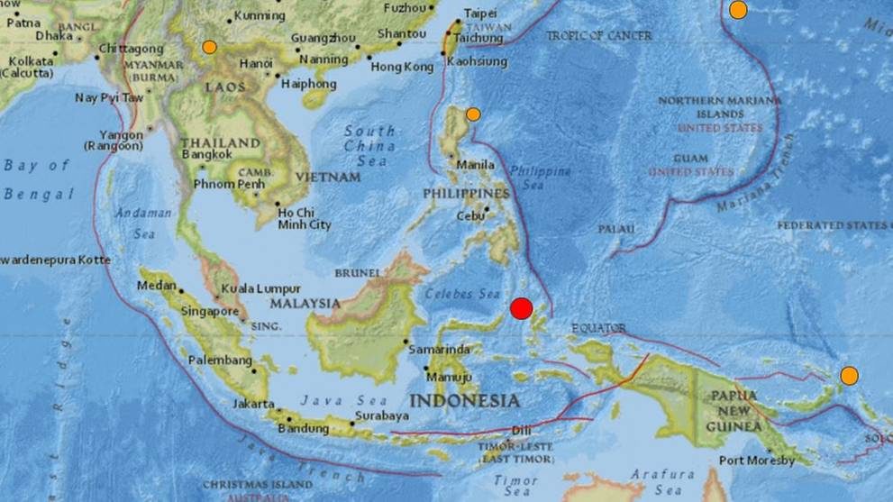 Snažan potres magnitude 6.6 u Molučkom moru, Indonezija