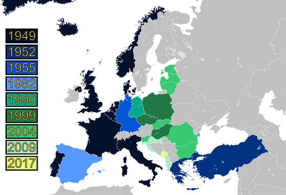 zemlje NATO pakta i godina njihovog pristupanja paktu