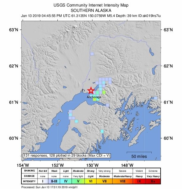 Potres magnitude 5.4 zabilježen na Aljasci