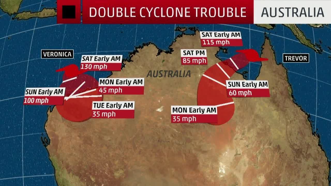 Dva tropska ciklona ciljaju Australiju