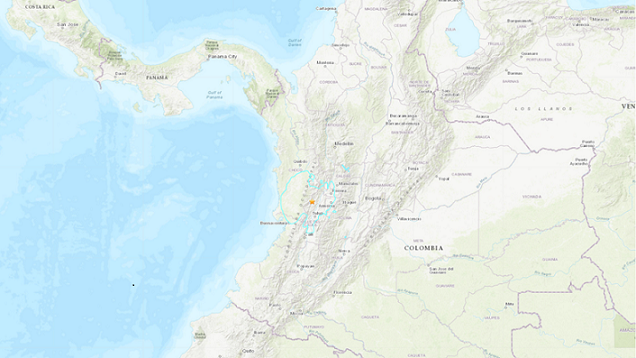 potres kolumbija