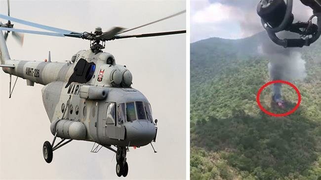 srlušio meksički vojni helikopter