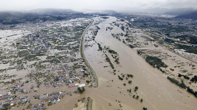 Zračna fotografija koja prikazuje pustošenje tajfuna Hagibis