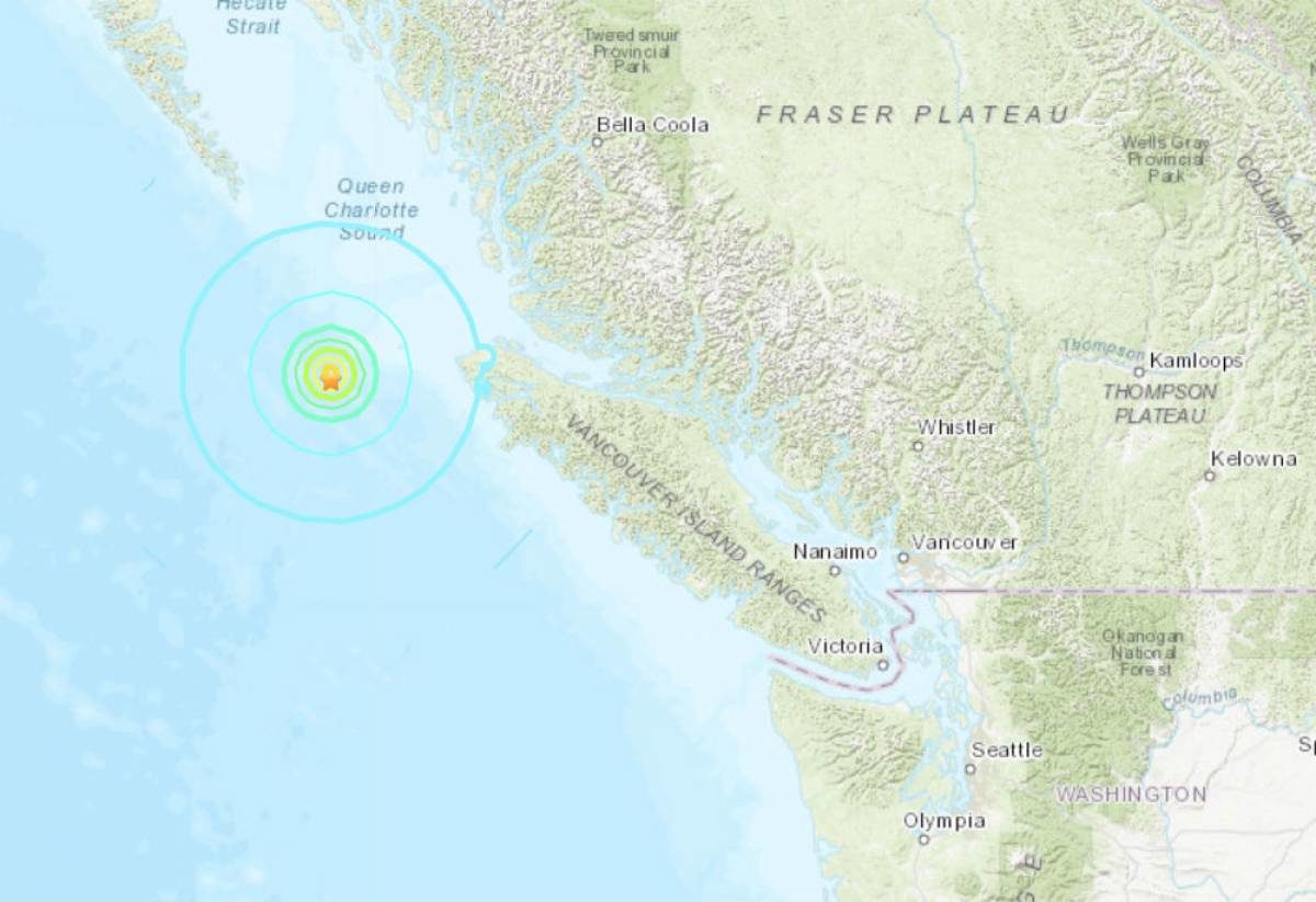 potres kanadska obala
