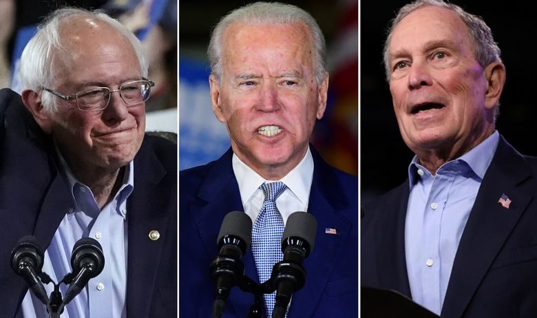Bernie Sanders, Joe Biden, Michael Bloomberg