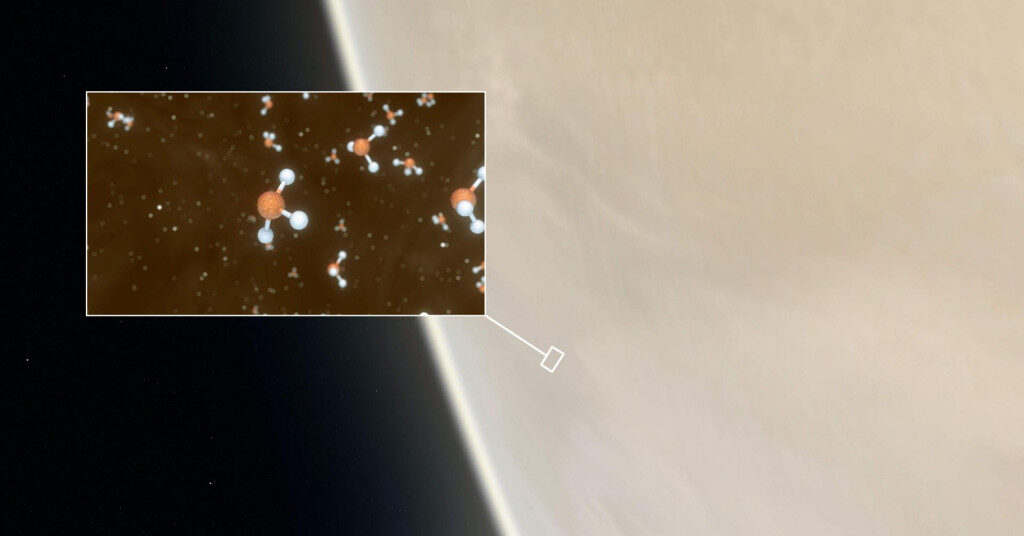 Molekule fosfana, Venera u pozadini