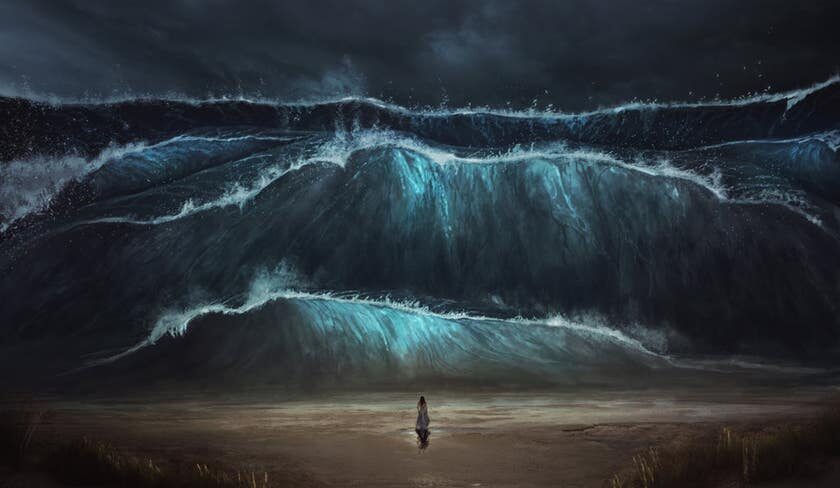 Tsunami, ilustracija