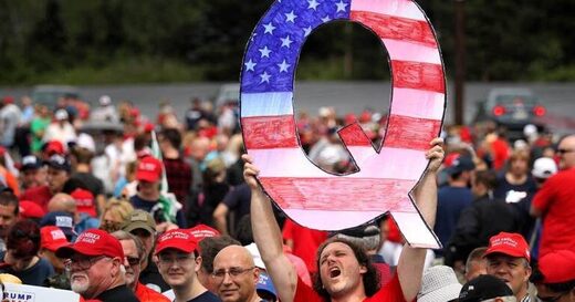 “Q” signrallyTrump supporters.