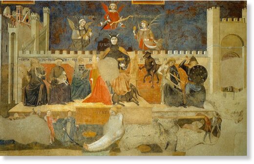 “Allegory of Bad Government,” by Ambrogio Lorenzetti; painted ca. 1338-1340.