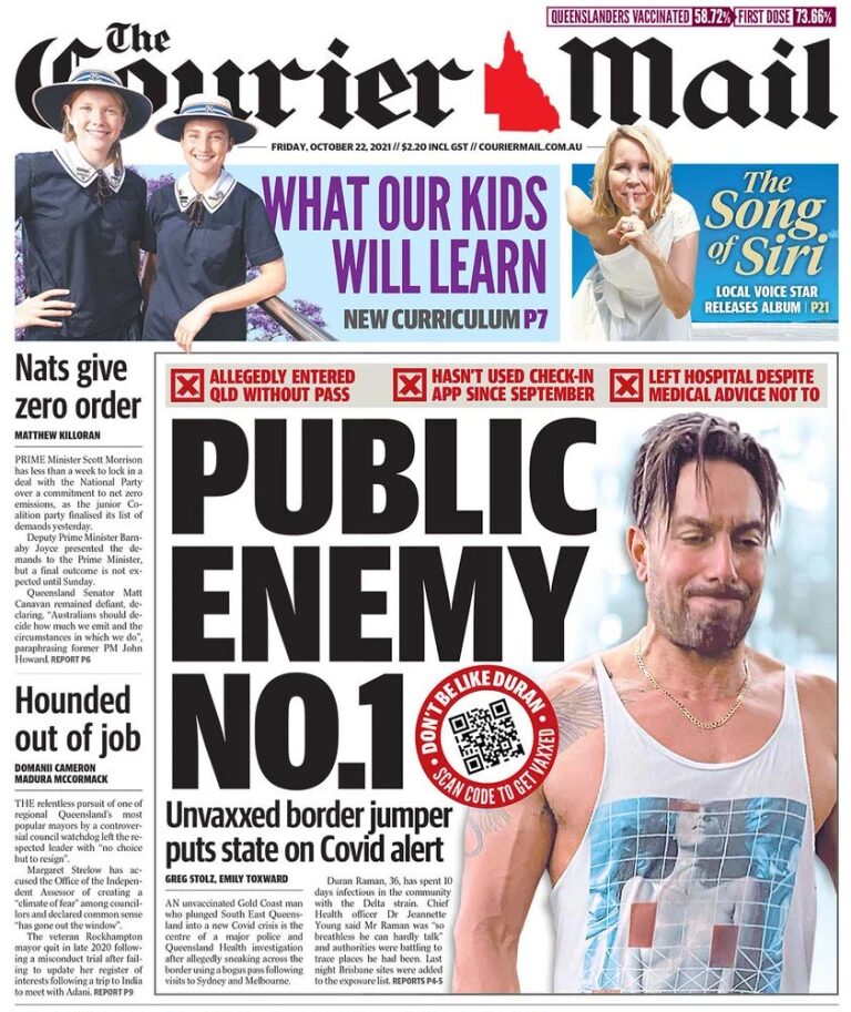 courier mail front page