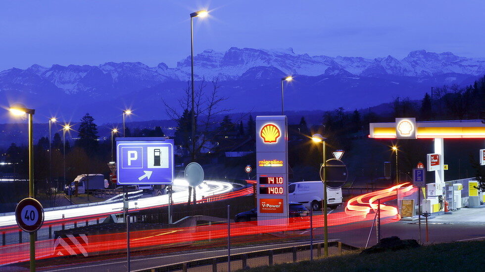 Switzerland highway gas station