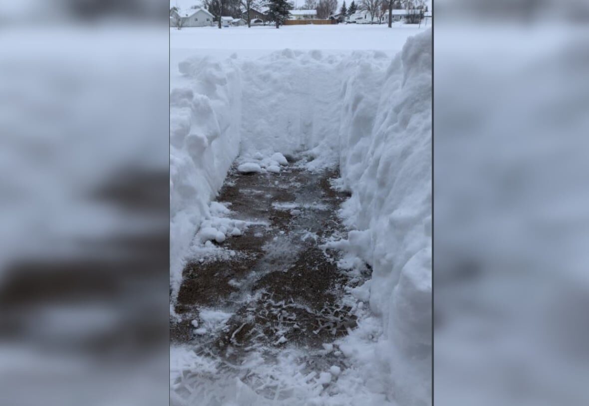 Lisa Boychuk took this photo of snow in Canora, which got the highest amount of snowfall in the province in this week's storm.