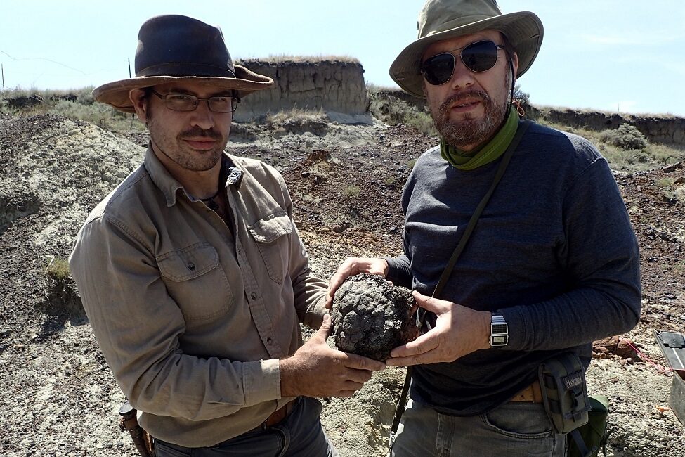 Robert DePalma (left) and Anton Oleinik, Ph.D. at the site in North Dakota.