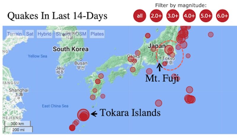 quakes in japan