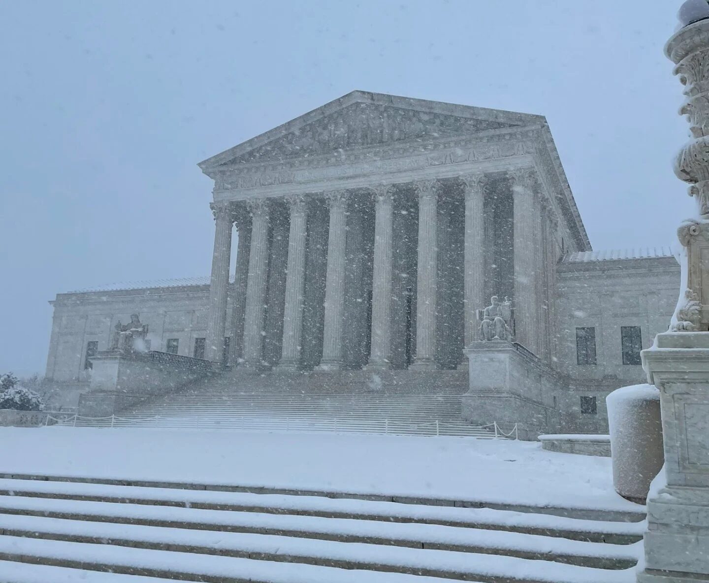 Snowfall in Washington, D.C., on Monday