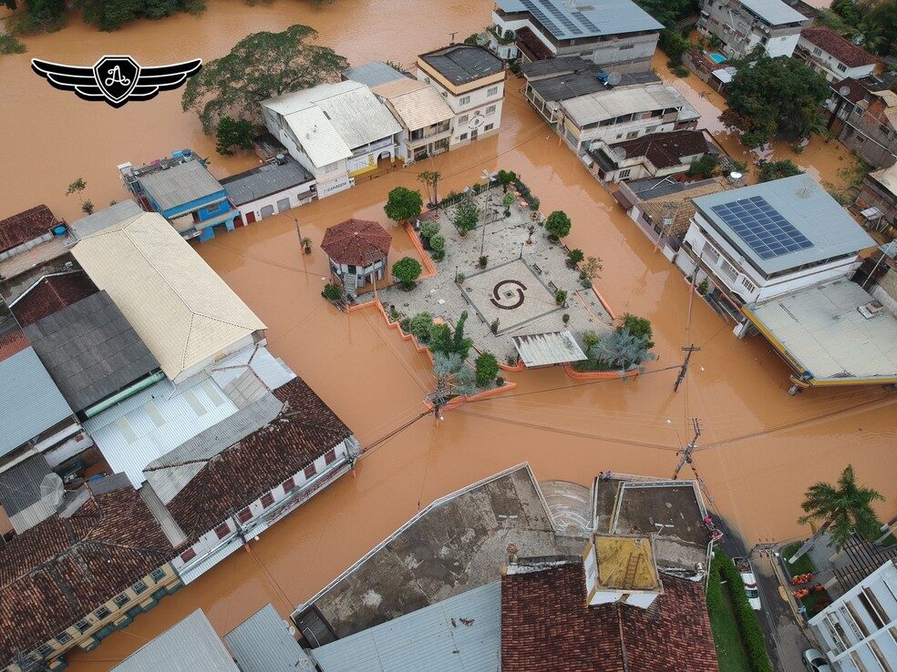 Flooded areas of Laje de Muriaé, Rio de Janeiro, Brazil