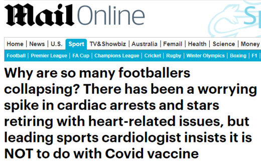 Mail online footballer heart attack