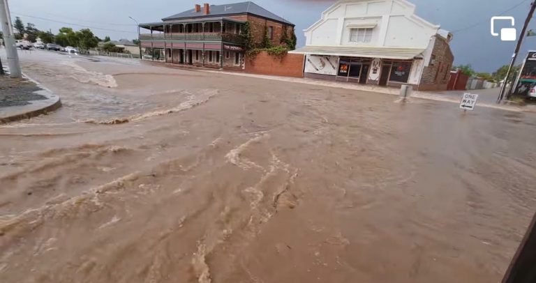 Floods in Broken hill NSW Australia, 15 March 2022.