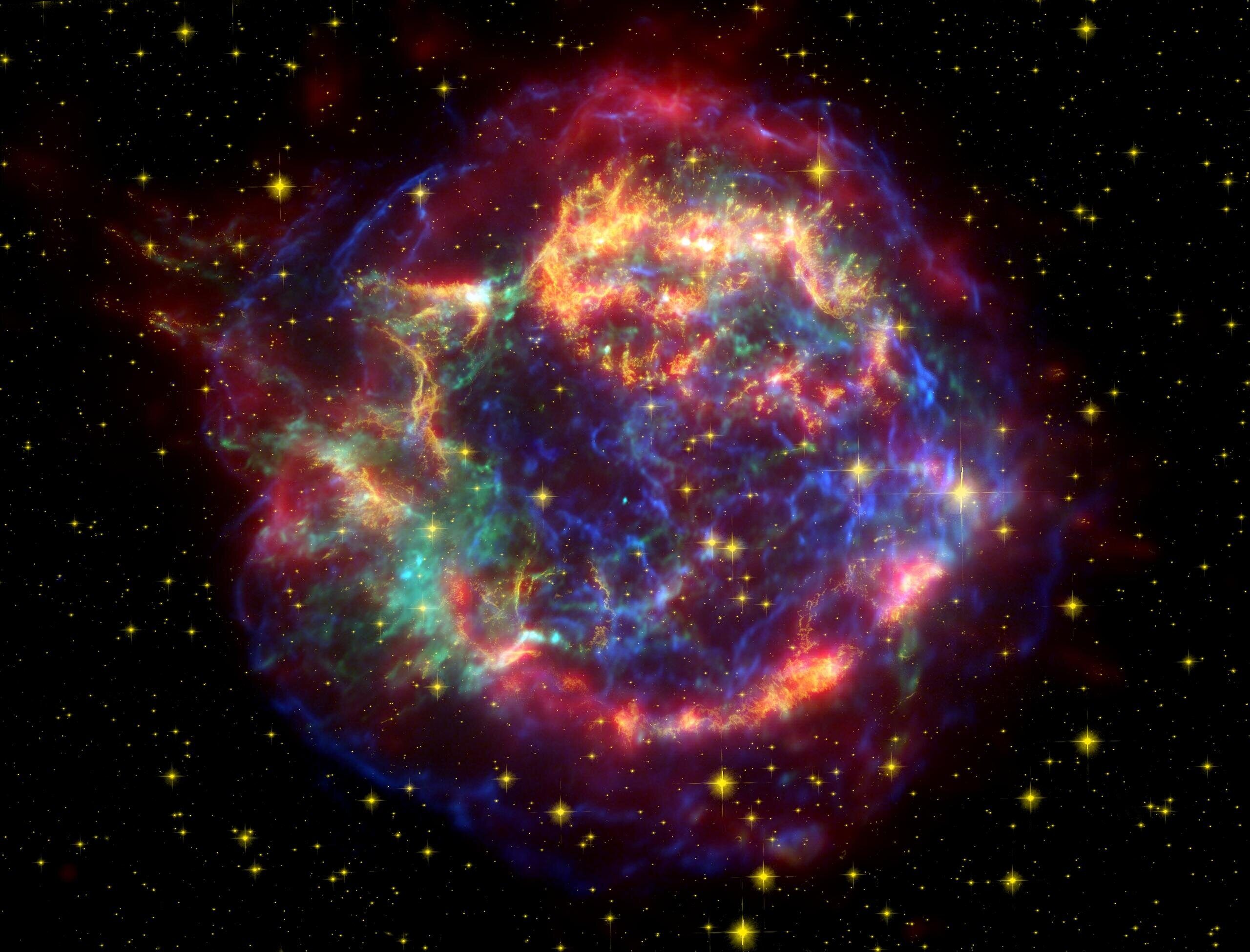 Coloured image of Cassiopeia A