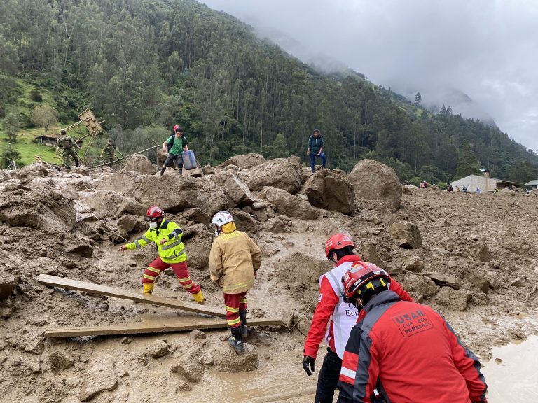 Floods and landslides in Sayausí, Ecuador, March 2022.