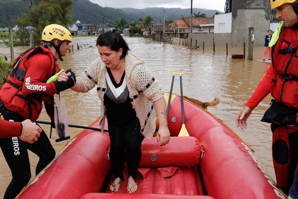 Flood rescue in Santa Catarina, Brazil