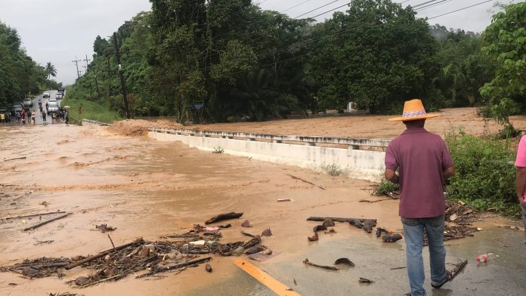 Flood damage in Southern Thailand, May 2022.