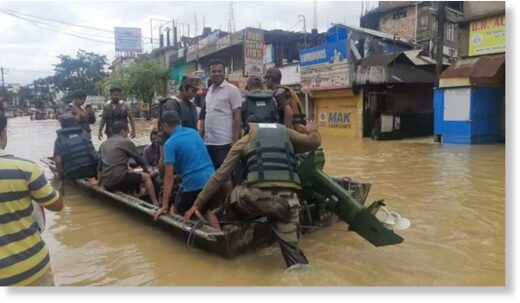 Flood rescue in Silchar Assam, India, June 2022