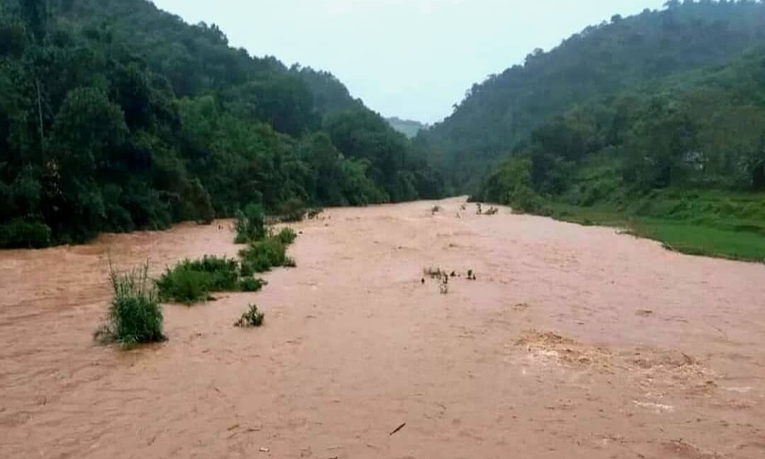 Floodwater rises in Phu Tho Province in northern Vietnam, August 12, 2022.