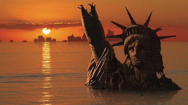 statue liberty destroyed flood new york city
