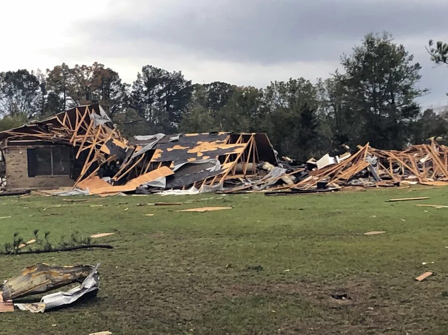 Scenes of devastation are visible in all directions