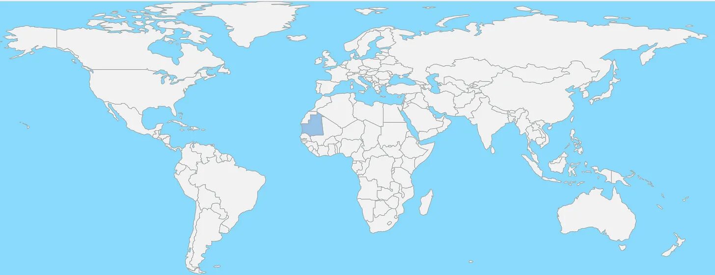world map with Africa Highlighted