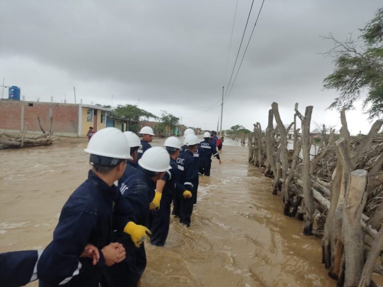 Military assist with evacuations after floods in Lambayeque Department, Peru, 09 March 2023.