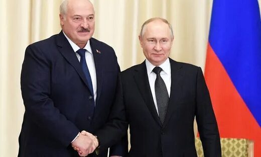 Ruski predsjednik Vladimir Putin s bjeloruskim predsjednikom Aleksandrom Lukašenkom u Moskvi u veljači.