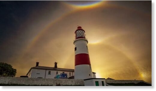 Steven Lomas captured the stunning spectacle over Souter Point lighthouse