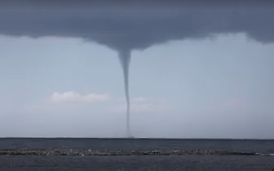The waterspout spotted off Pärnu beach.