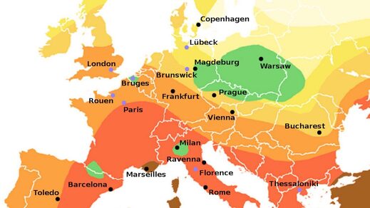 Regions untouched by the Black Death
