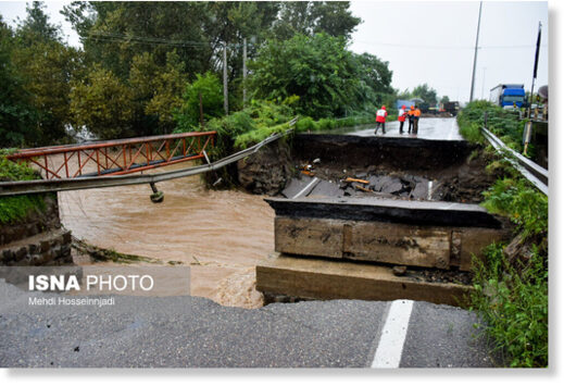 Heavy rains have triggered a flood in the northern Iranian city of Astara, along the Caspian Sea.