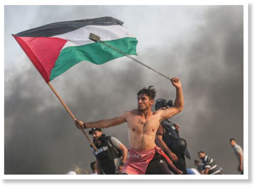 Aed Abu Amro palestinian with flag