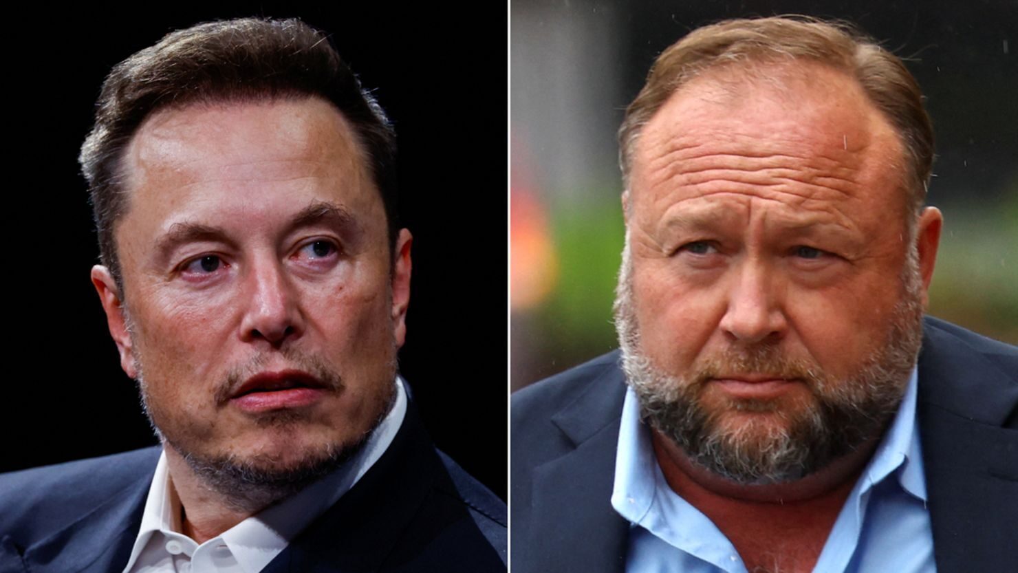 Elon Musk, lijevo, i Alex Jones