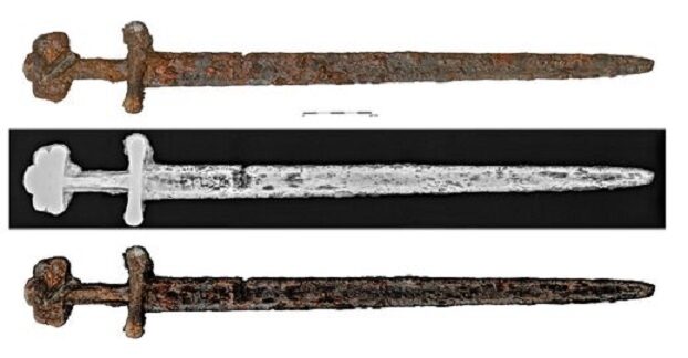Rendgenski prikaz drevnog mača otkrivenog u Poljskoj