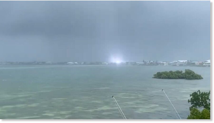 Sparks fly as waterspout turns into a tornado and makes landfall in Florida