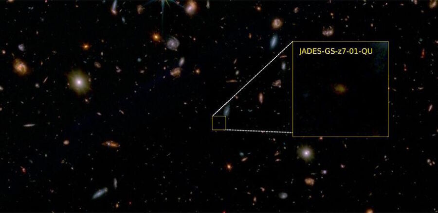 'Mrtva' galaksija Jades-GS-z7-01-QU
