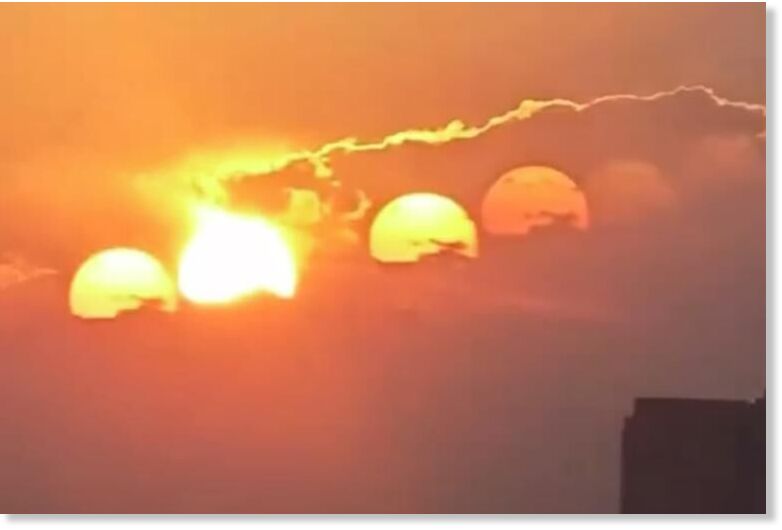 Stargazers in China were taken aback recently after spotting what appeared to be seven suns in the sky.