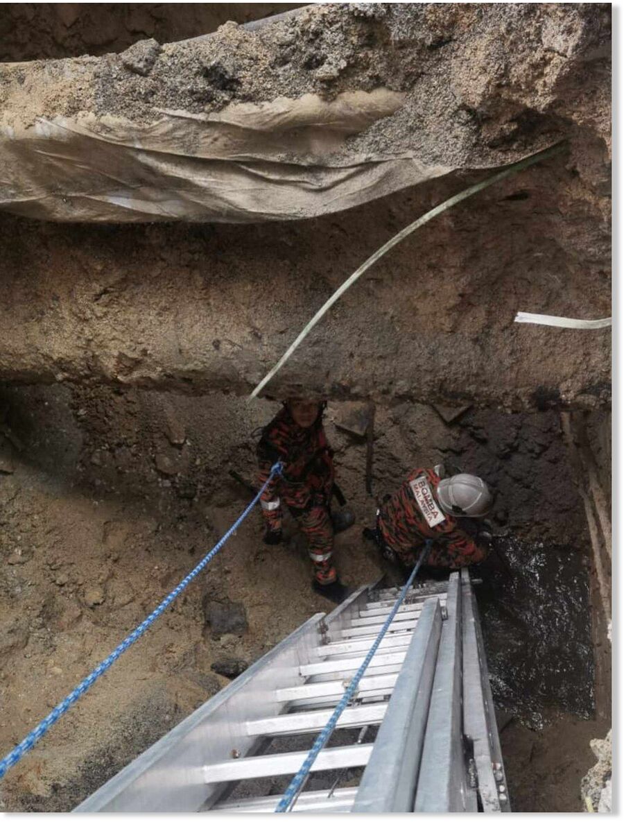 Crews work to rescue a person that fell
