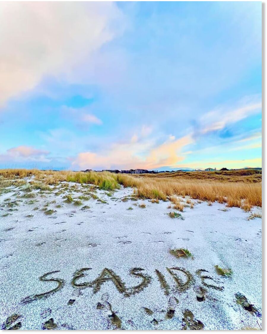 Snow at Seaside on the Oregon coast on February 4, 2025.