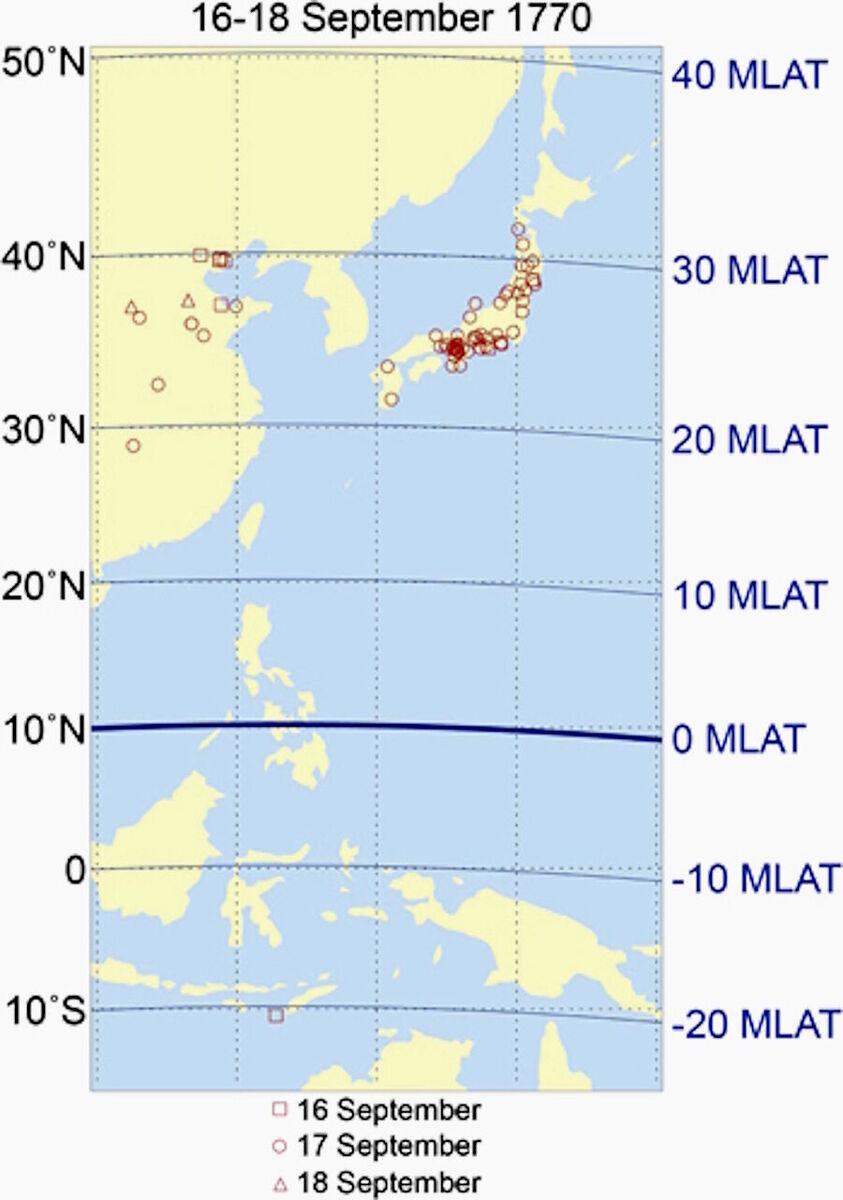 historical aurora japan
