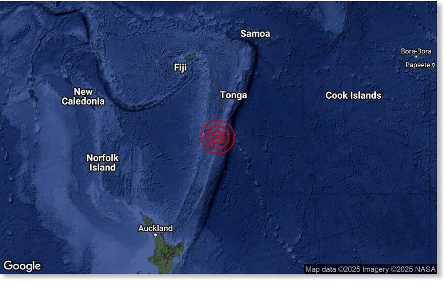 A map showing the location of the quake
