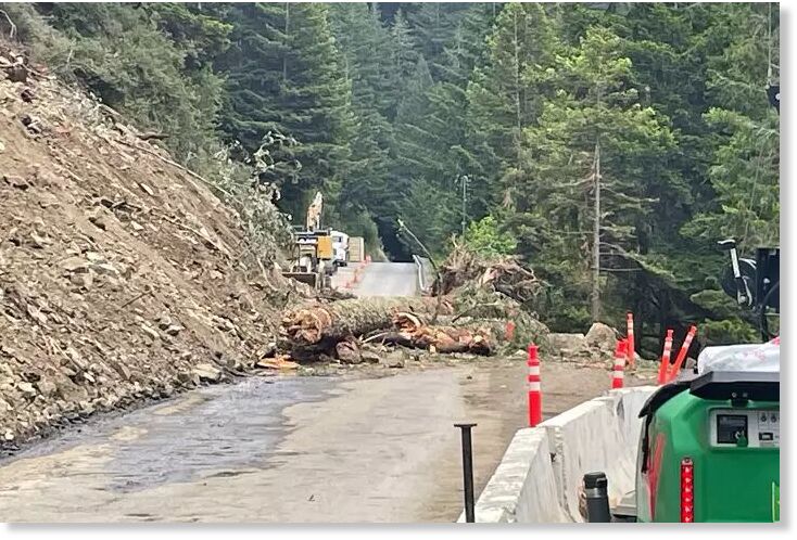 A landslide closed state Route 36, in Humboldt County, Calif., on May 31, 2025, and resulted in the death of an employee of a Caltrans contractor.
