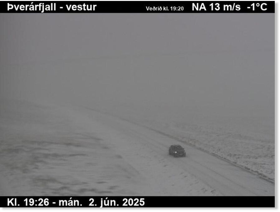 Visibility at Mt Þverárfjall is at its worst.
